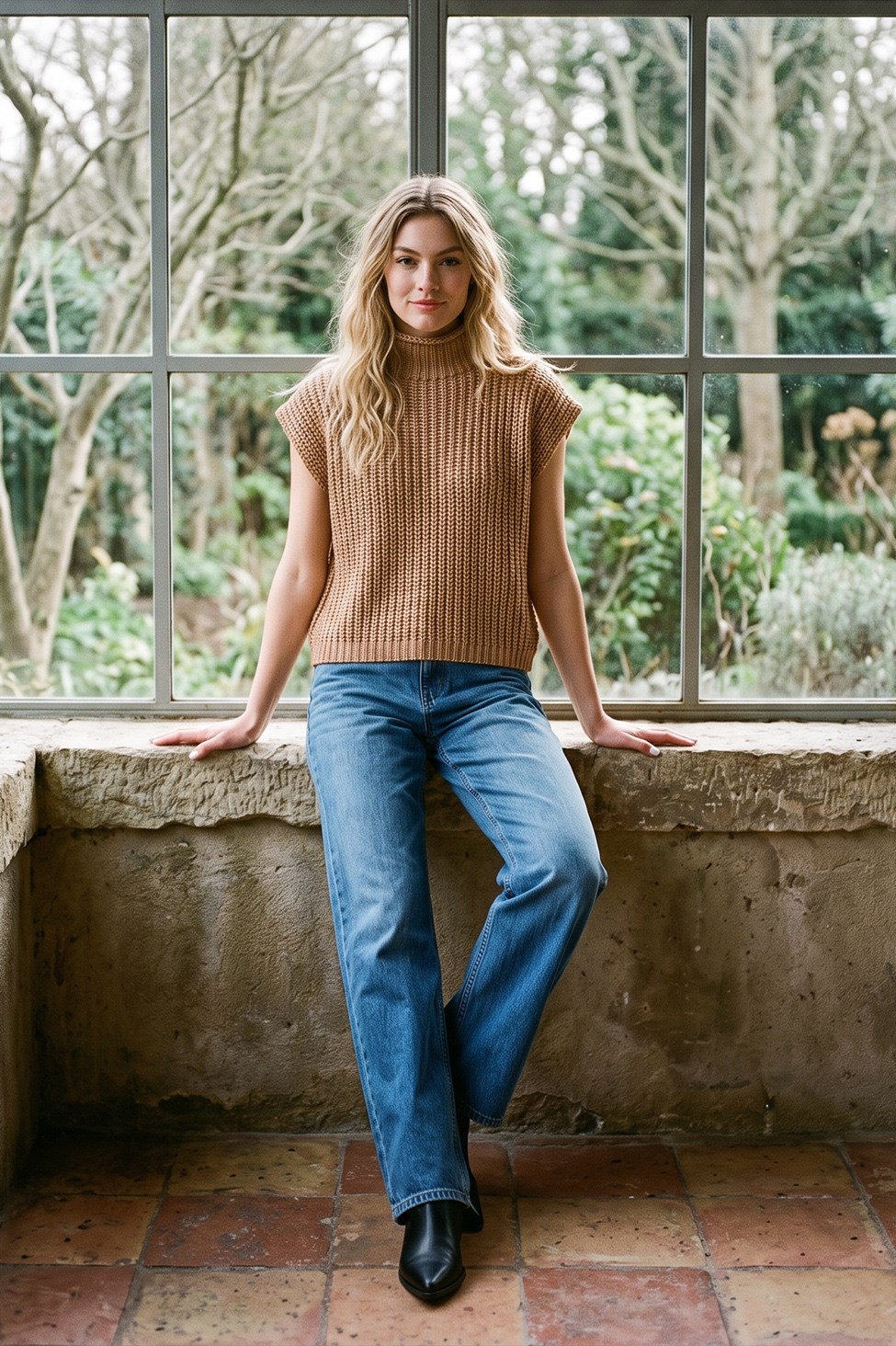 The Golden Hour Metallic Sweater Top
