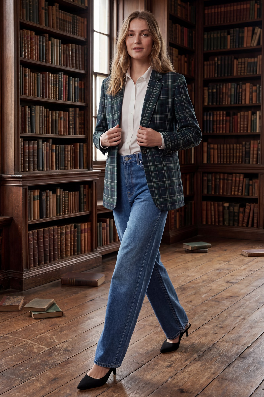 The Evergreen Edit Plaid Blazer