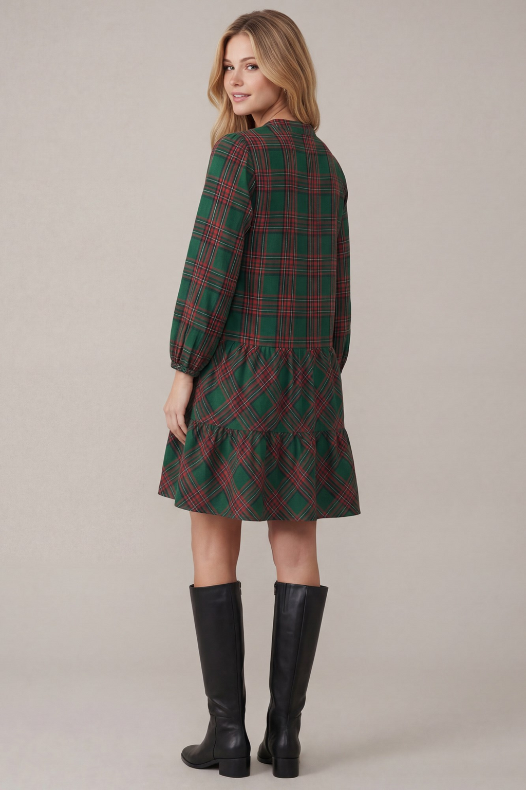 The Mistletoe & Merry Plaid Dress