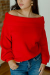 Off Shoulder Long Sleeve Sweater