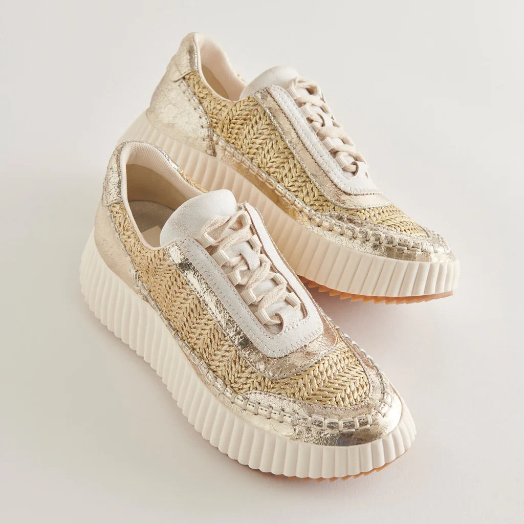 Dolen Gold Knit Sneakers