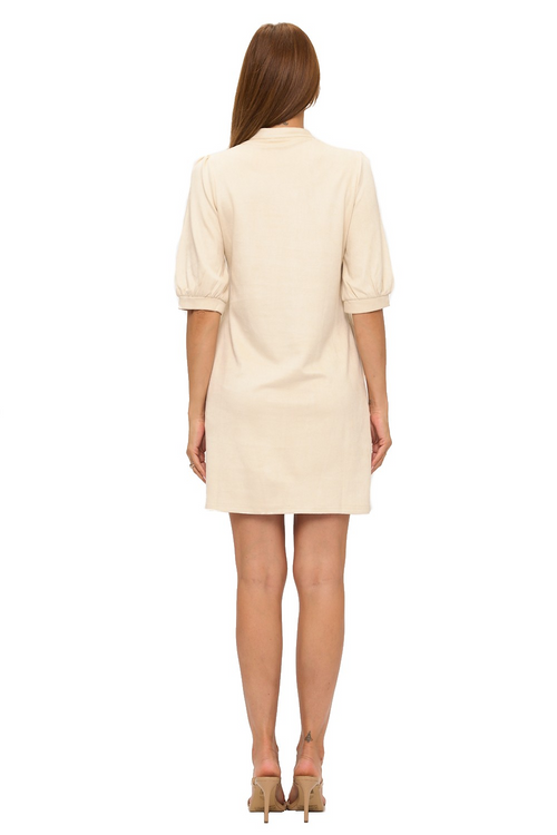 Aylani V-neck Puff Sleeve Dress