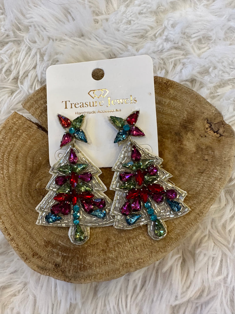 Bejeweled Christmas Tree Earrings