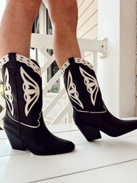 Claire Black & Ivory Boots