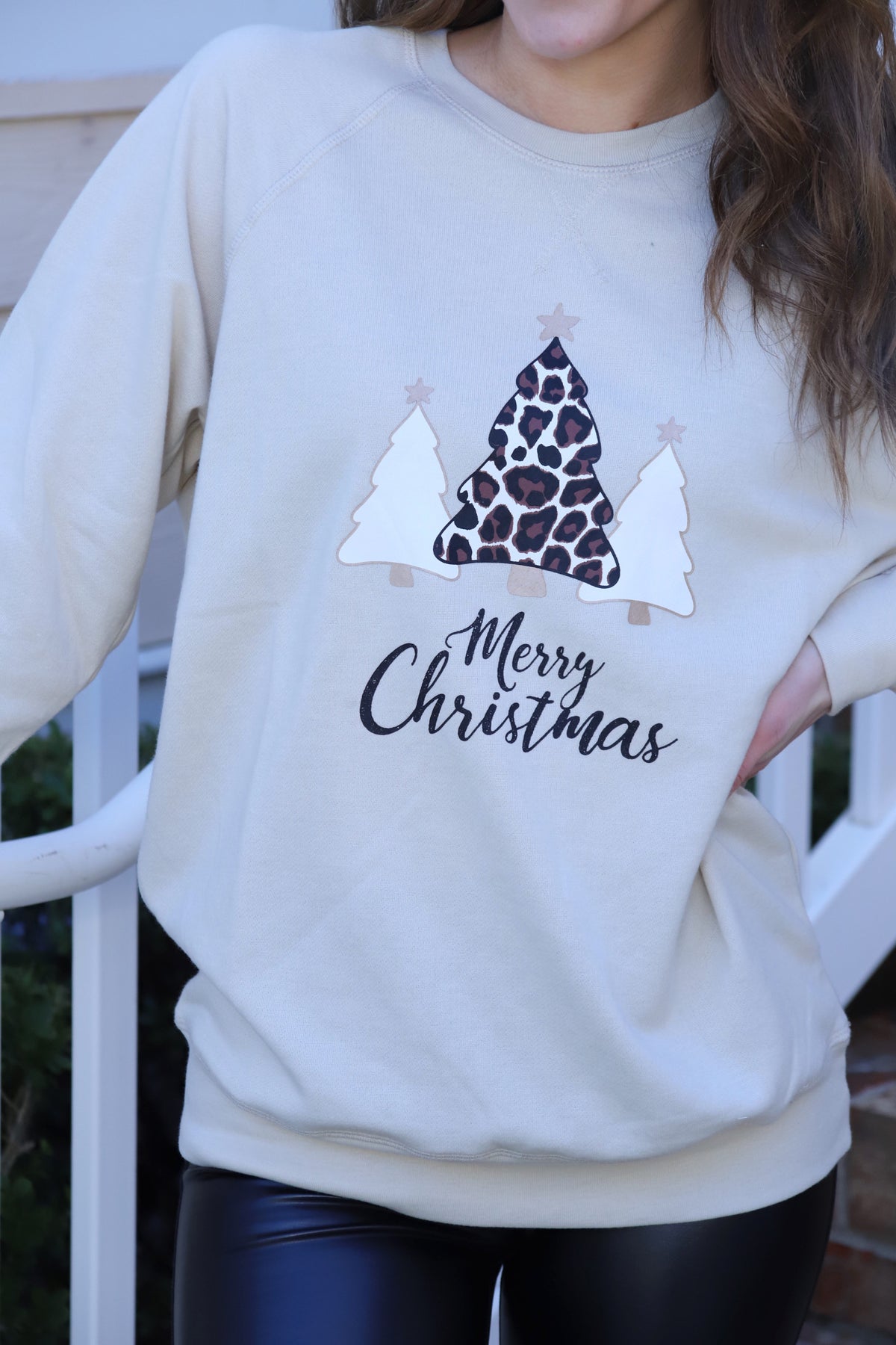 Leopard Christmas Tree Crewneck Sweatshirt
